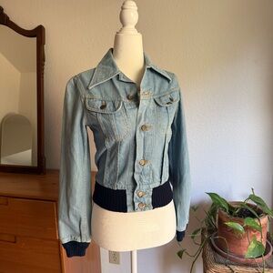 Lee Light Blue Jean Jacket with Black Accents